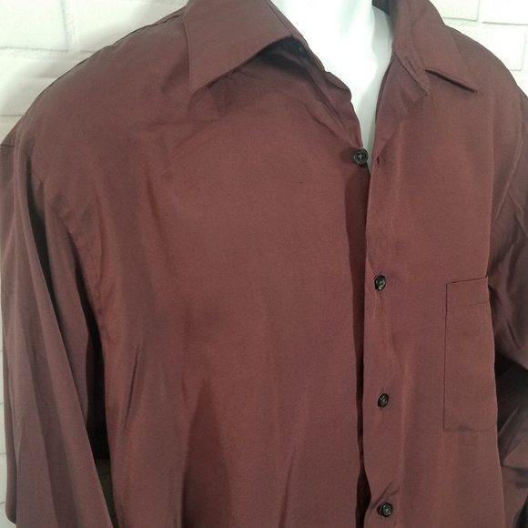 Van Heusen Burgundy Plum Button Down Shirt - Picture 4 of 7